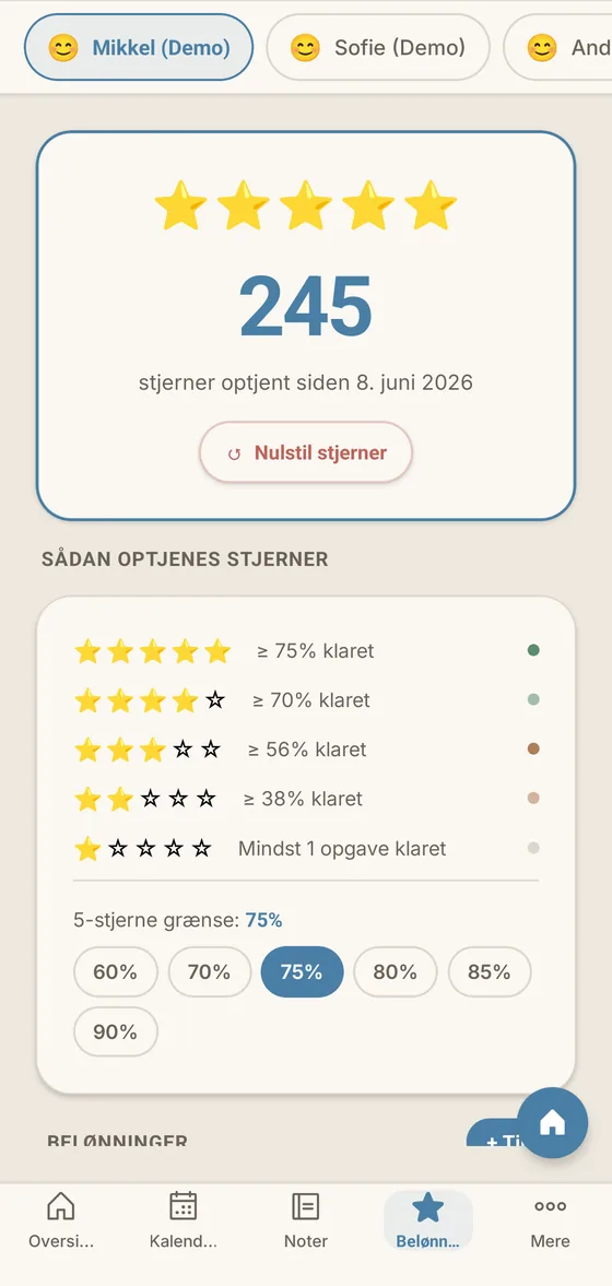 Belønning — valgfri